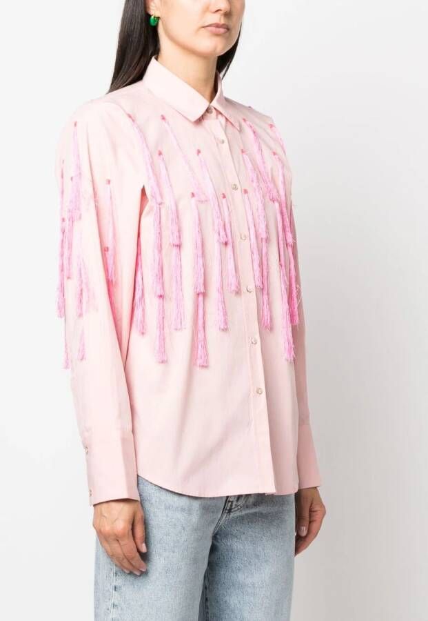 Forte Sweater met franje detail Roze