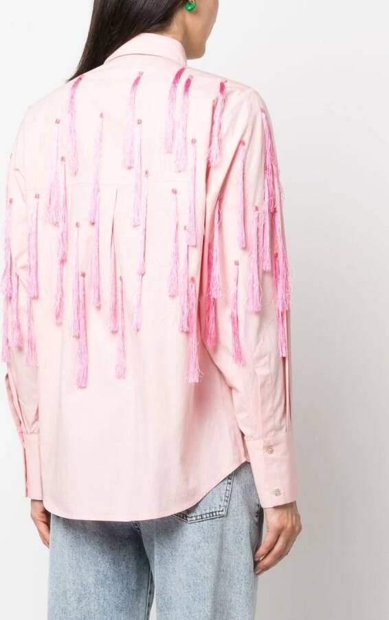 Forte Sweater met franje detail Roze