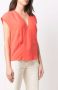 Forte T-shirt met gekruist detail Oranje - Thumbnail 3
