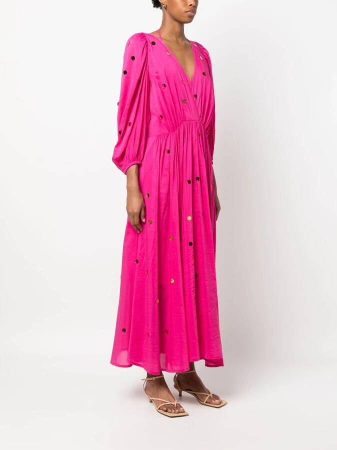 Forte Verfraaide maxi-jurk Roze