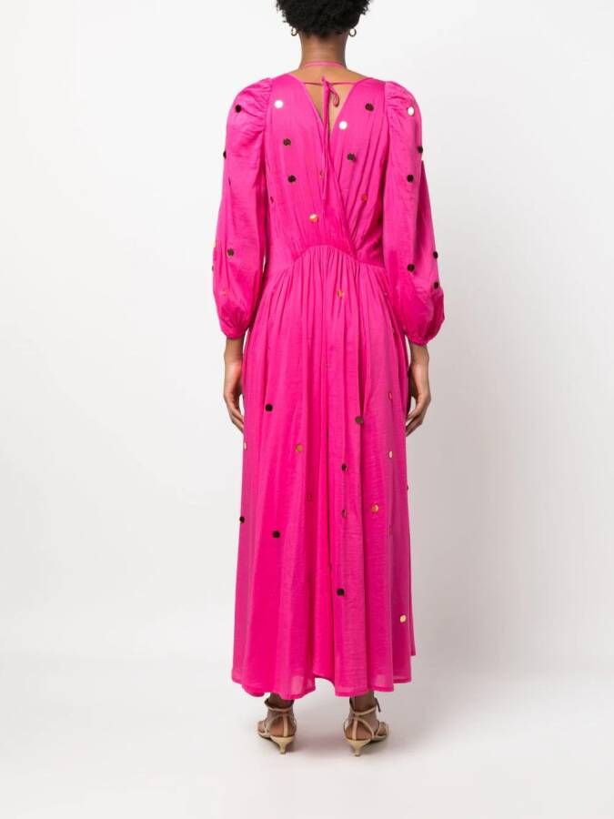 Forte Verfraaide maxi-jurk Roze