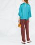 Forte Zijden blouse Blauw - Thumbnail 4