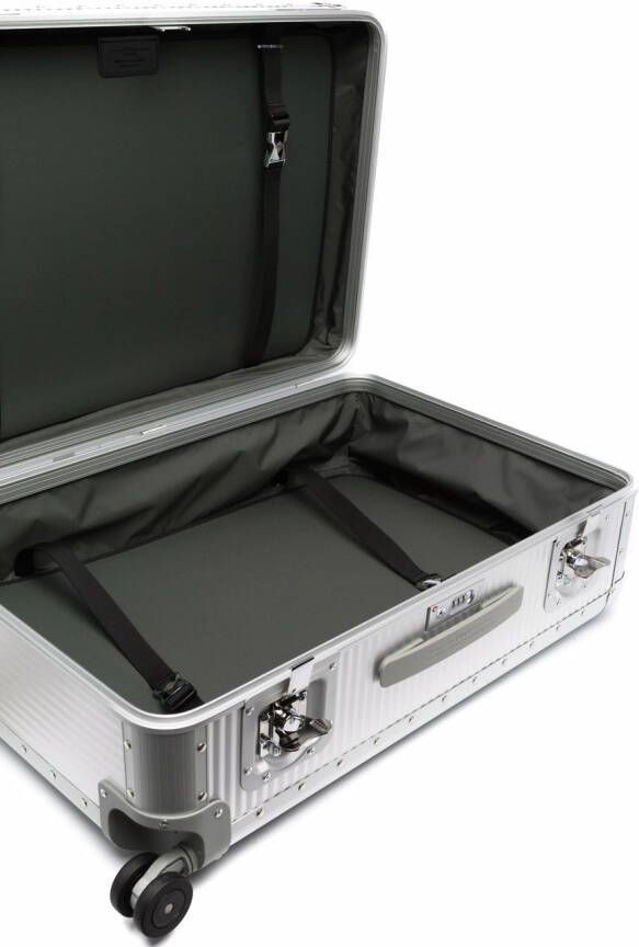 FPM Milano Bank S Spinner 76cm aluminium koffer met studs Zilver