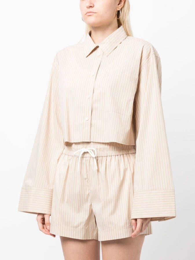 FRAME Blouse met klassieke kraag Beige