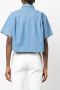 FRAME Blouse van katoen-linnenmix Blauw - Thumbnail 4
