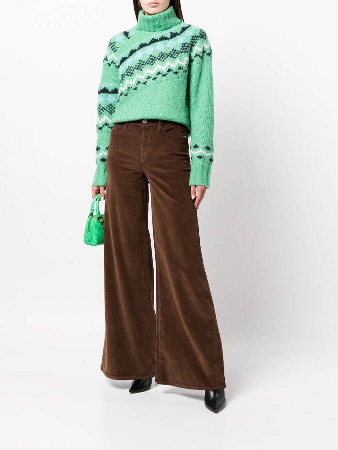FRAME Broek met wijde pijpen Bruin