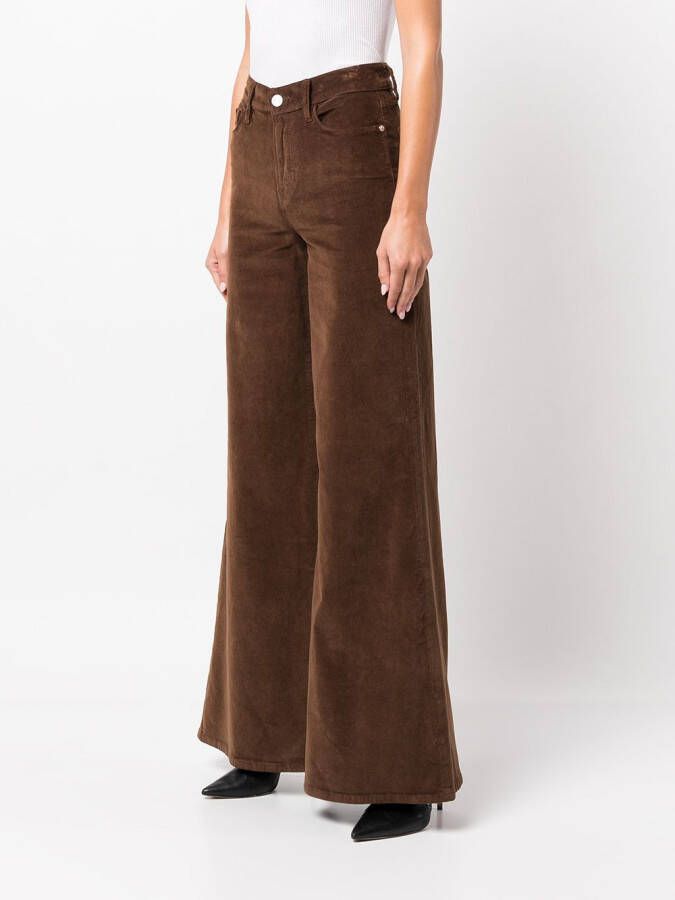 FRAME Broek met wijde pijpen Bruin
