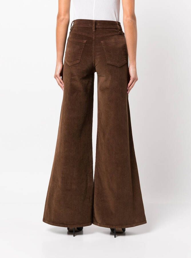 FRAME Broek met wijde pijpen Bruin
