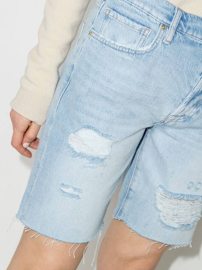 FRAME Gerafelde bermuda shorts Blauw