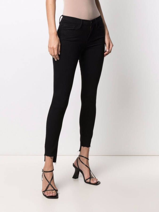 FRAME Jeans met gerafelde afwerking Zwart