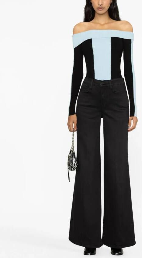 FRAME Jeans met wijde pijpen Zwart