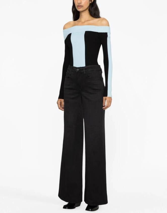FRAME Jeans met wijde pijpen Zwart