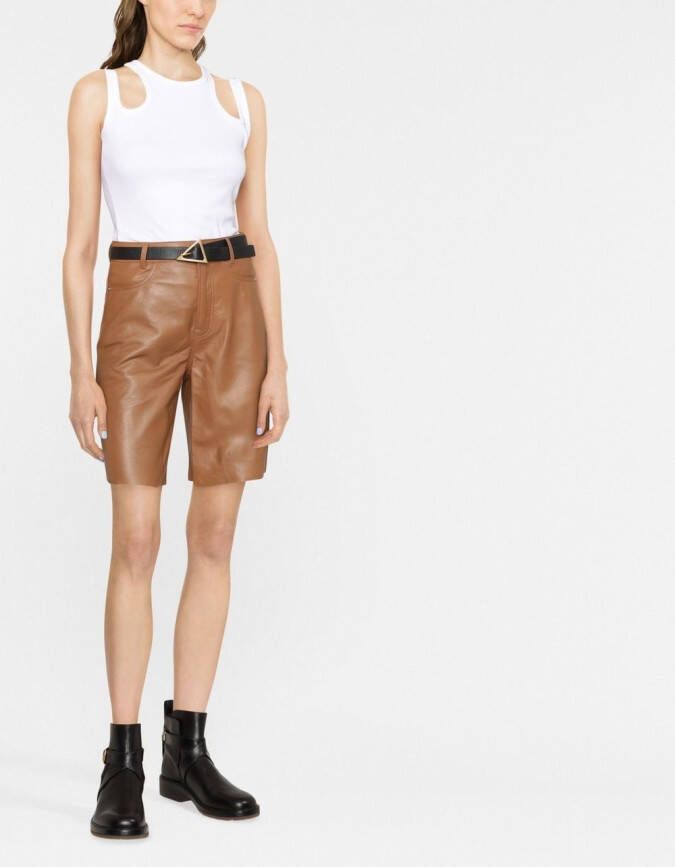 FRAME Leren shorts Bruin