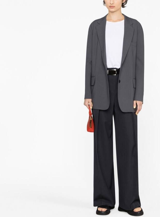 The Frankie Shop Blazer met enkele rij knopen Grijs