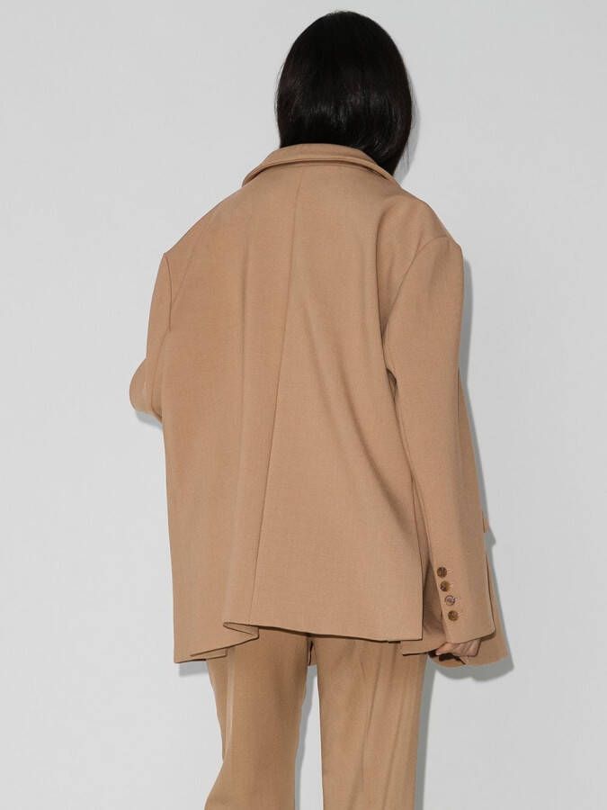 The Frankie Shop Blazer met enkele rij knopen Bruin
