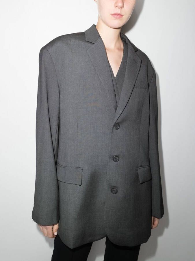 The Frankie Shop Blazer met enkele rij knopen Grijs