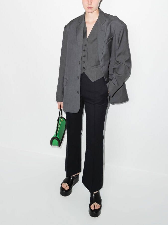 The Frankie Shop Blazer met enkele rij knopen Grijs