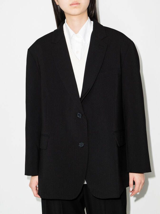 The Frankie Shop Blazer met enkele rij knopen Zwart