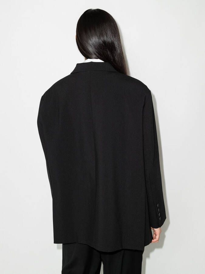 The Frankie Shop Blazer met enkele rij knopen Zwart