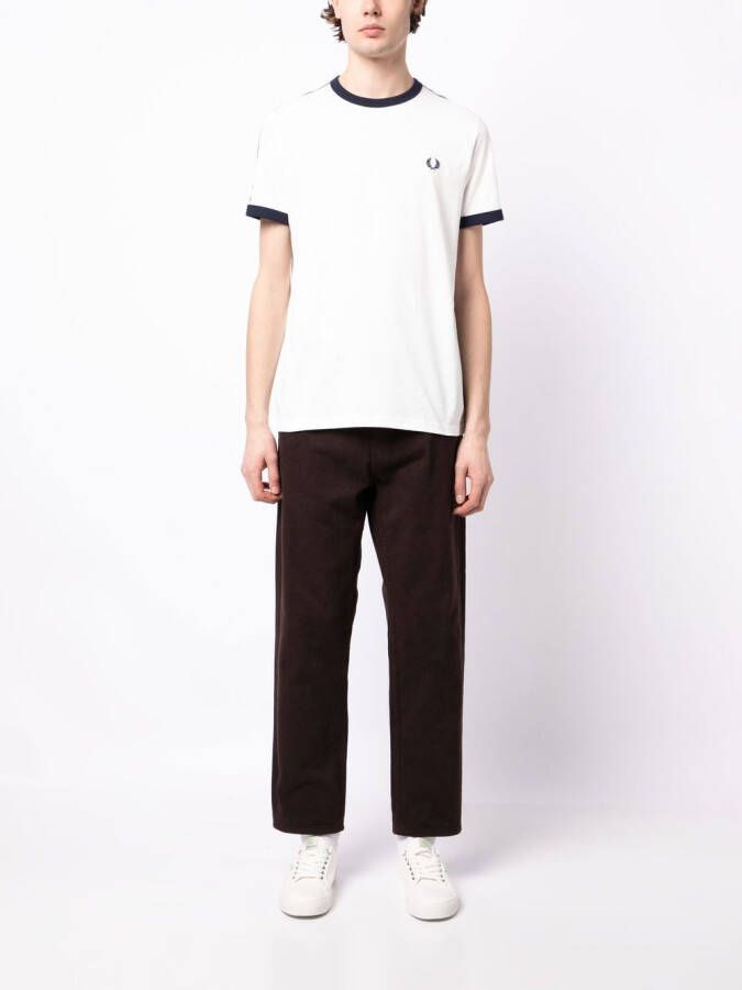 Fred Perry T-shirt met geborduurd logo Wit