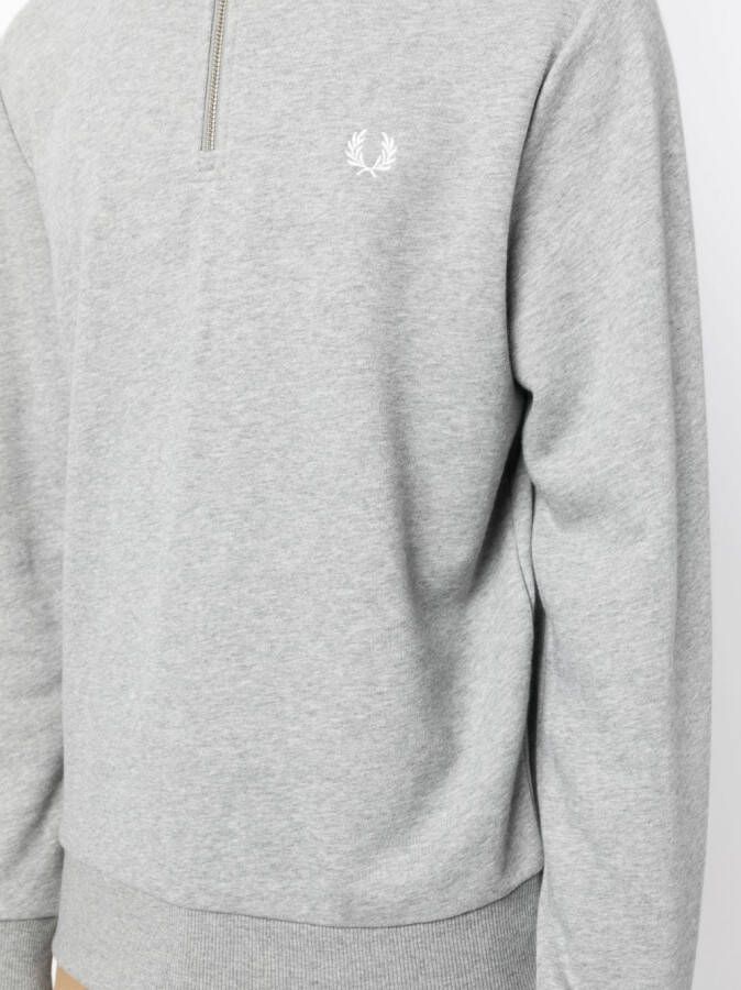 Fred Perry Sweater met geborduurd logo Grijs
