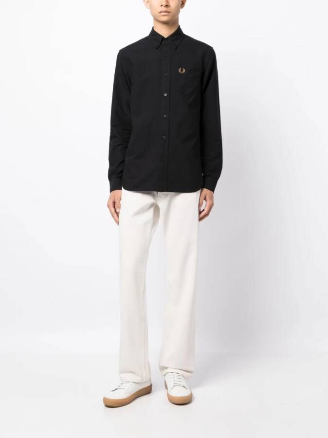 Fred Perry Katoenen Oxford overhemd Zwart