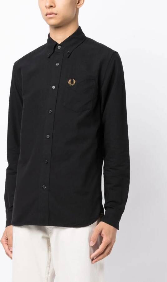 Fred Perry Katoenen Oxford overhemd Zwart