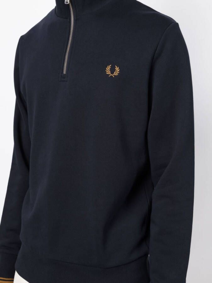 Fred Perry Sweater met geborduurd logo Blauw