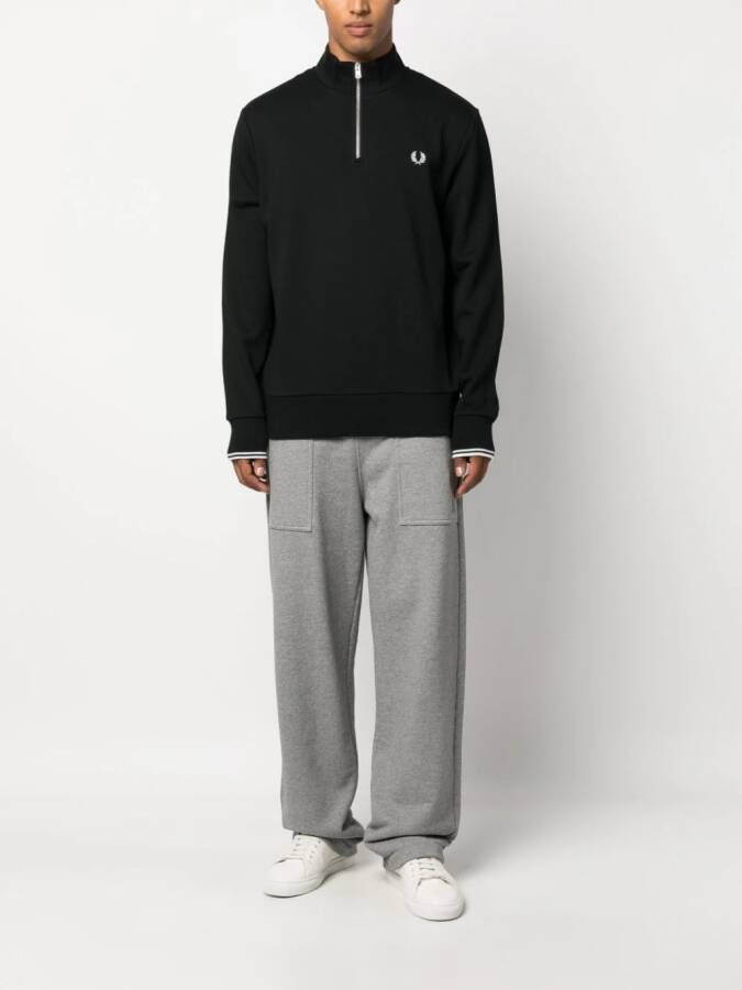 Fred Perry Trui met geborduurd logo Zwart
