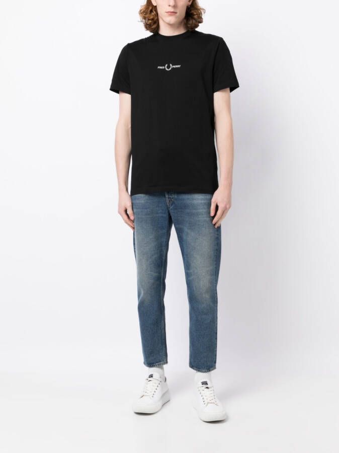 Fred Perry T-shirt met geborduurd logo Zwart