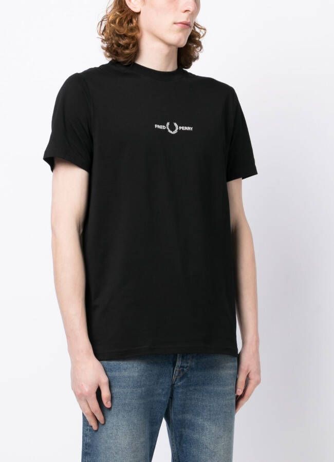 Fred Perry T-shirt met geborduurd logo Zwart