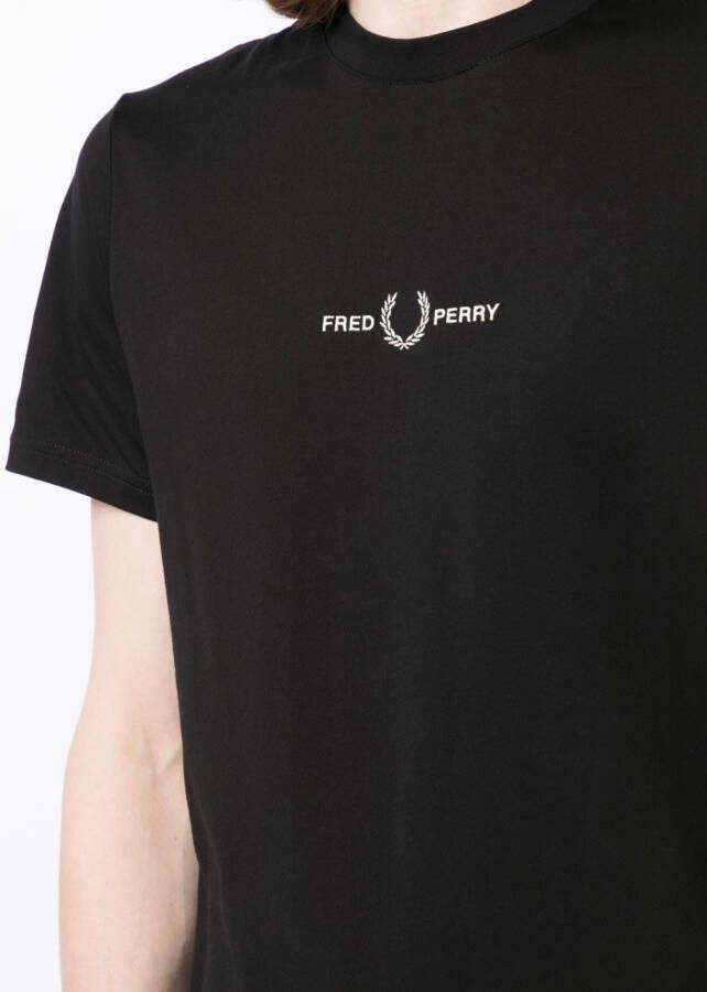 Fred Perry T-shirt met geborduurd logo Zwart