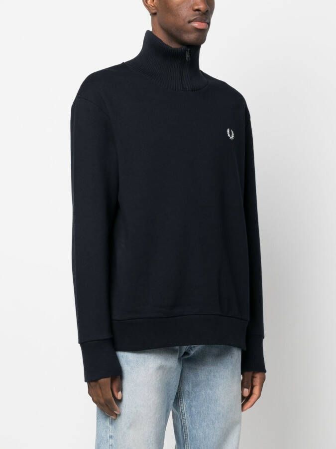 Fred Perry Sweater met halve rits Blauw