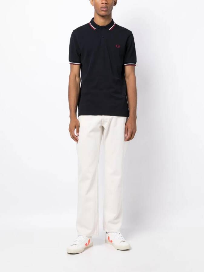 Fred Perry Poloshirt met contrasterende afwerking Blauw