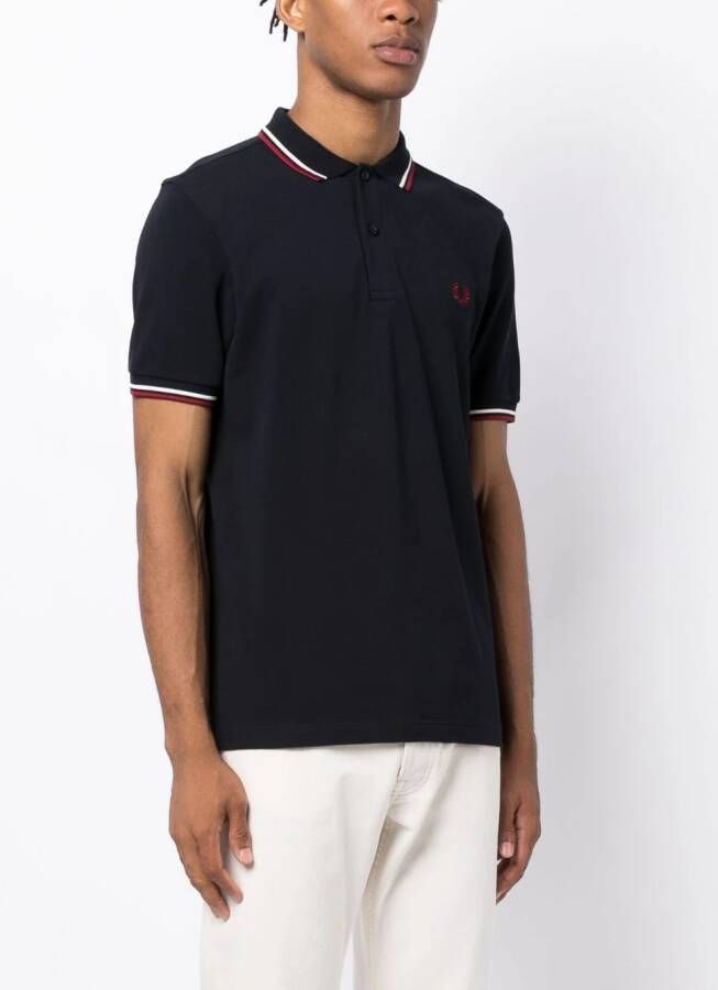 Fred Perry Poloshirt met contrasterende afwerking Blauw