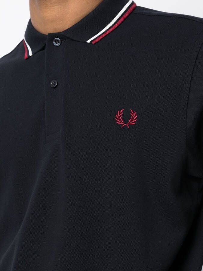 Fred Perry Poloshirt met contrasterende afwerking Blauw