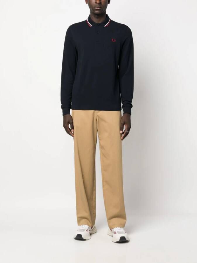 Fred Perry Poloshirt met geborduurd logo Blauw