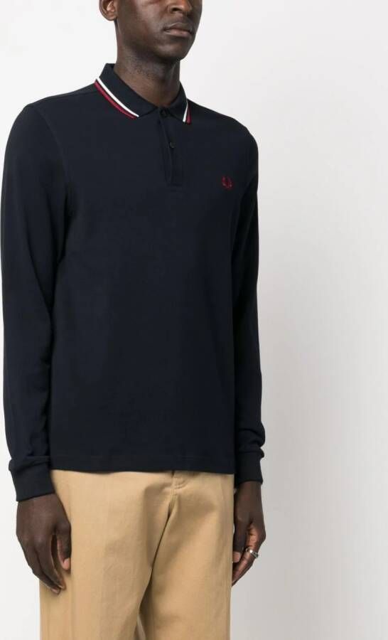Fred Perry Poloshirt met geborduurd logo Blauw