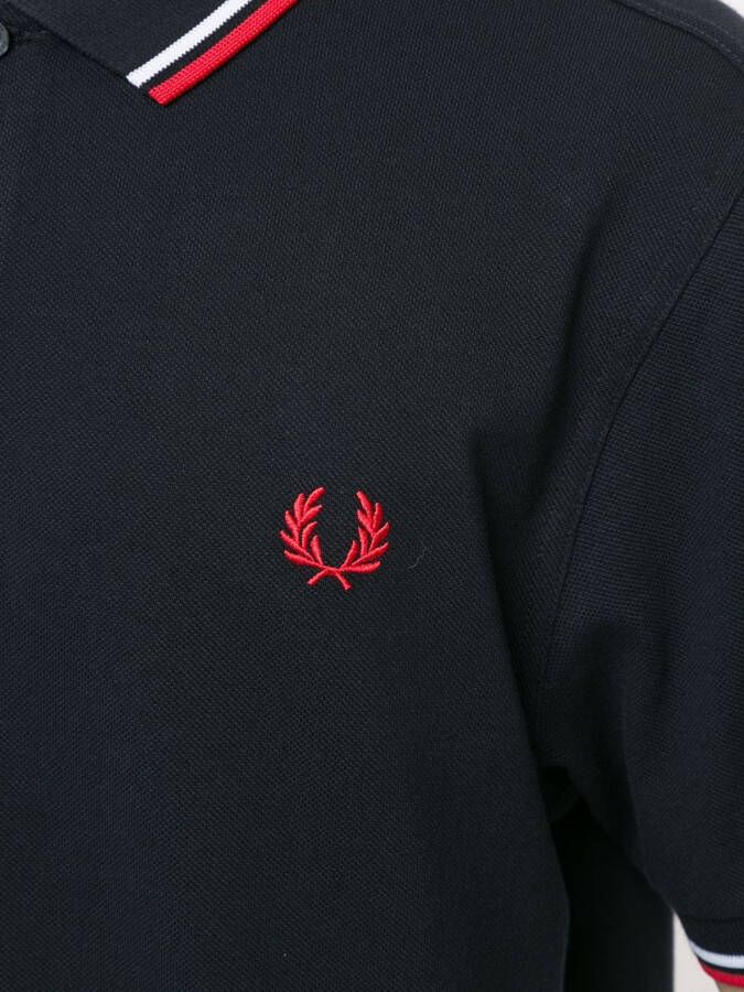 Fred Perry Poloshirt met gestreepte afwerking Blauw
