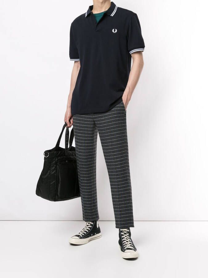 Fred Perry Poloshirt met gestreepte afwerking Blauw