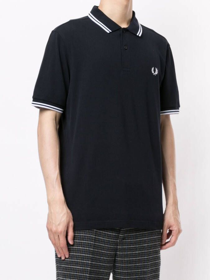 Fred Perry Poloshirt met gestreepte afwerking Blauw