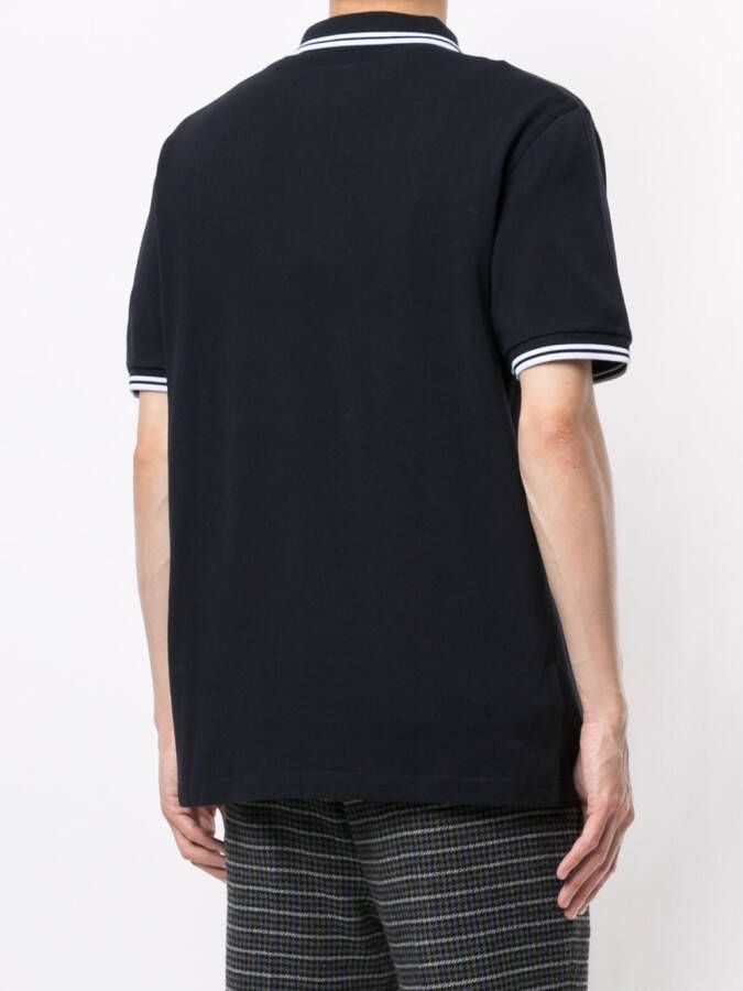 Fred Perry Poloshirt met gestreepte afwerking Blauw