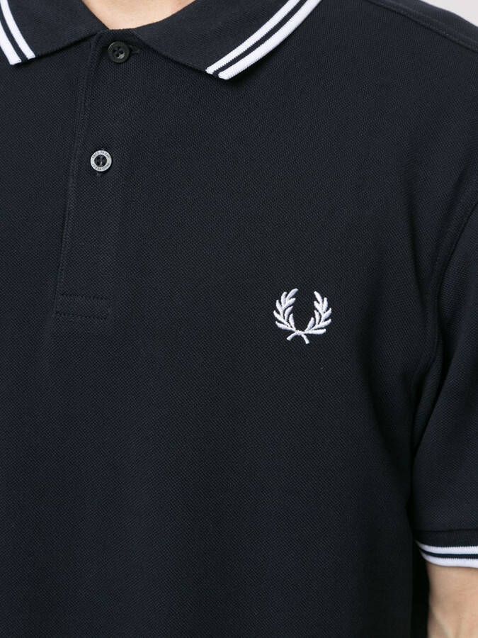 Fred Perry Poloshirt met gestreepte afwerking Blauw