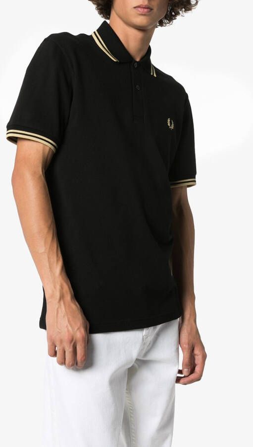 Fred Perry Poloshirt met gestreepte afwerking Zwart