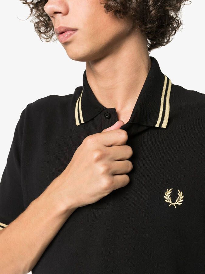 Fred Perry Poloshirt met gestreepte afwerking Zwart