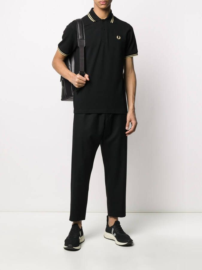 Fred Perry Poloshirt met gestreepte afwerking Zwart