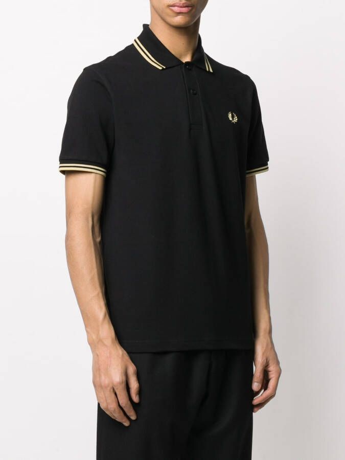 Fred Perry Poloshirt met gestreepte afwerking Zwart