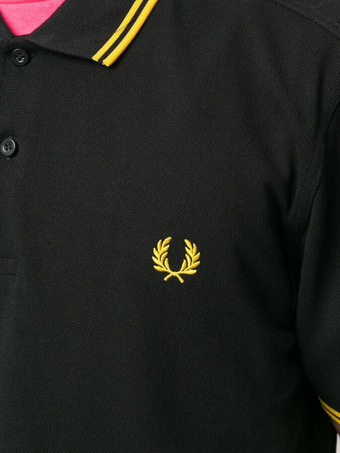 Fred Perry Poloshirt met gestreepte afwerking Zwart