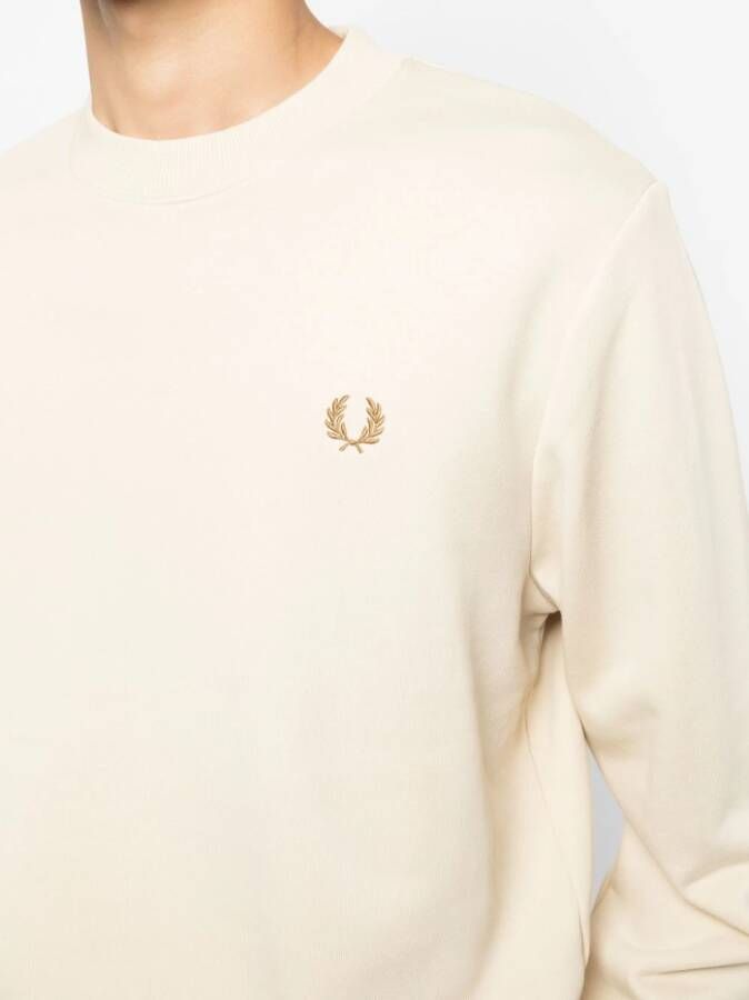 Fred Perry Sweater met geborduurd logo Beige