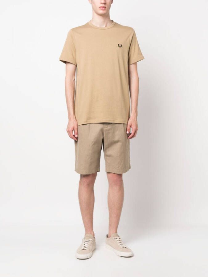 Fred Perry T-shirt met geborduurd logo Beige